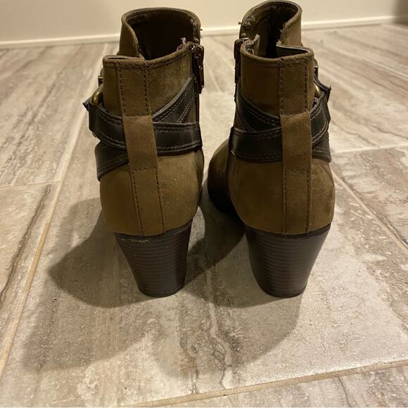 Express Brown Ankle Boots with Buckle Detail 9 - Picture 4 of 5